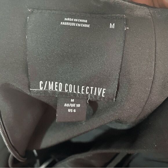 C/meo collective Adept Women's Black High Neck Backless Ruched Midi Dress Size M - Picture 7 of 7